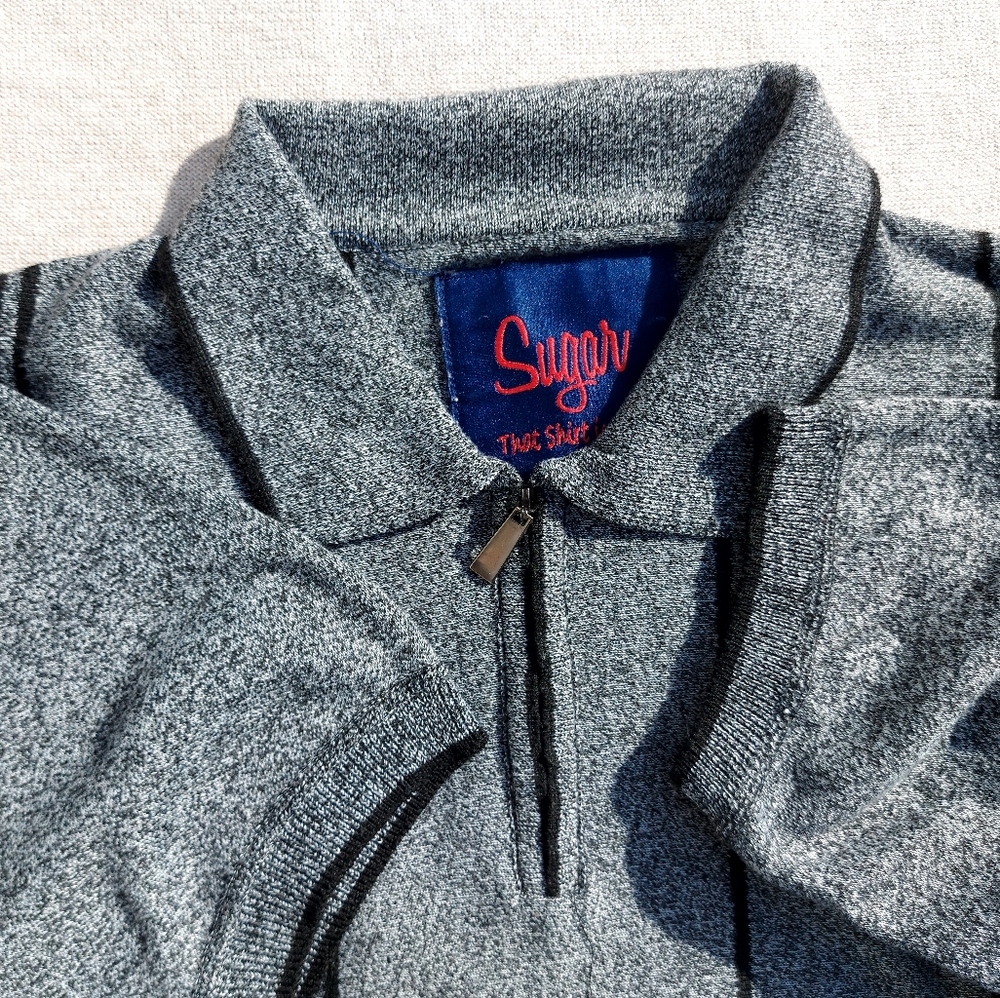 Sugar Men's Heathered Zip-Up Shirt